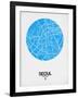 Seoul Street Map Blue-NaxArt-Framed Art Print