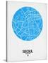 Seoul Street Map Blue-NaxArt-Stretched Canvas