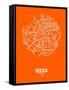 Seoul Street Map Orange-NaxArt-Framed Stretched Canvas