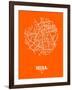 Seoul Street Map Orange-NaxArt-Framed Art Print