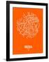 Seoul Street Map Orange-NaxArt-Framed Art Print