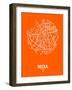 Seoul Street Map Orange-NaxArt-Framed Art Print