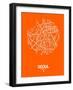 Seoul Street Map Orange-NaxArt-Framed Art Print