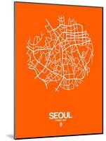 Seoul Street Map Orange-NaxArt-Mounted Art Print