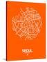 Seoul Street Map Orange-NaxArt-Stretched Canvas