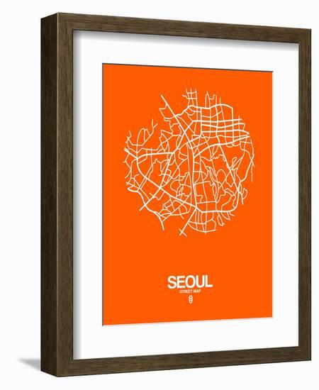 Seoul Street Map Orange-NaxArt-Framed Art Print