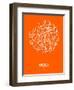 Seoul Street Map Orange-NaxArt-Framed Art Print