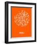 Seoul Street Map Orange-NaxArt-Framed Art Print