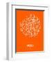 Seoul Street Map Orange-NaxArt-Framed Art Print