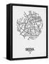Seoul Street Map White-NaxArt-Framed Stretched Canvas