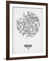 Seoul Street Map White-NaxArt-Framed Art Print