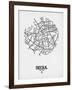 Seoul Street Map White-NaxArt-Framed Art Print