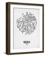 Seoul Street Map White-NaxArt-Framed Art Print