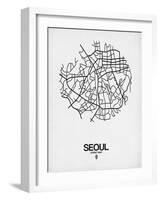 Seoul Street Map White-NaxArt-Framed Art Print