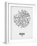 Seoul Street Map White-NaxArt-Framed Art Print