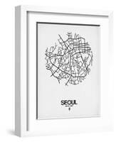 Seoul Street Map White-NaxArt-Framed Art Print