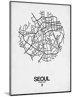 Seoul Street Map White-NaxArt-Mounted Art Print