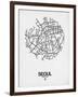 Seoul Street Map White-NaxArt-Framed Art Print