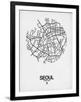 Seoul Street Map White-NaxArt-Framed Art Print