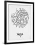 Seoul Street Map White-NaxArt-Framed Art Print