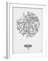 Seoul Street Map White-NaxArt-Framed Art Print