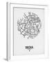 Seoul Street Map White-NaxArt-Framed Art Print