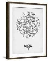 Seoul Street Map White-NaxArt-Framed Art Print