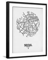 Seoul Street Map White-NaxArt-Framed Art Print