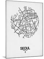 Seoul Street Map White-NaxArt-Mounted Art Print