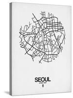 Seoul Street Map White-NaxArt-Stretched Canvas