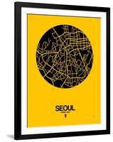 Seoul Street Map Yellow-NaxArt-Framed Art Print