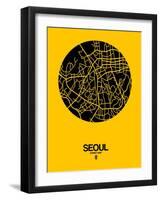 Seoul Street Map Yellow-NaxArt-Framed Art Print