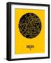 Seoul Street Map Yellow-NaxArt-Framed Art Print