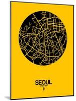 Seoul Street Map Yellow-NaxArt-Mounted Art Print