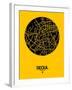 Seoul Street Map Yellow-NaxArt-Framed Art Print