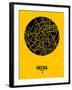 Seoul Street Map Yellow-NaxArt-Framed Art Print