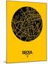 Seoul Street Map Yellow-NaxArt-Mounted Art Print