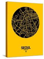 Seoul Street Map Yellow-NaxArt-Stretched Canvas