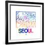 Seoul Watercolor Street Map-NaxArt-Framed Premium Giclee Print