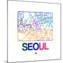 Seoul Watercolor Street Map-NaxArt-Mounted Premium Giclee Print