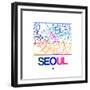 Seoul Watercolor Street Map-NaxArt-Framed Premium Giclee Print