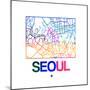 Seoul Watercolor Street Map-NaxArt-Mounted Premium Giclee Print