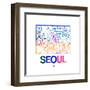 Seoul Watercolor Street Map-NaxArt-Framed Art Print