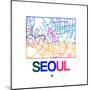 Seoul Watercolor Street Map-NaxArt-Mounted Art Print