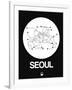 Seoul White Subway Map-NaxArt-Framed Art Print