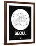 Seoul White Subway Map-NaxArt-Framed Art Print