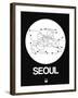 Seoul White Subway Map-NaxArt-Framed Art Print