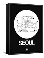 Seoul White Subway Map-NaxArt-Framed Stretched Canvas