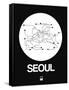 Seoul White Subway Map-NaxArt-Framed Stretched Canvas