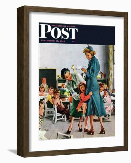 "Separation Anxiety," Saturday Evening Post Cover, September 11, 1948-George Hughes-Framed Giclee Print